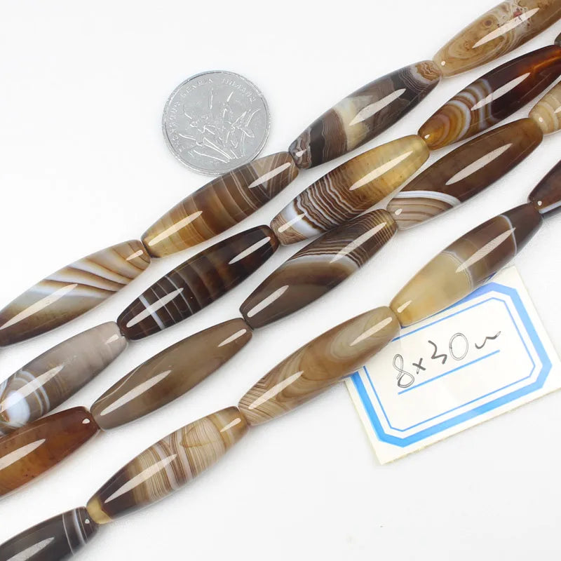 Multi-Size Natural Botswana Onyx Agate Stone Oval beads 15", For DIY Necklace Bracelat Jewelry Making !