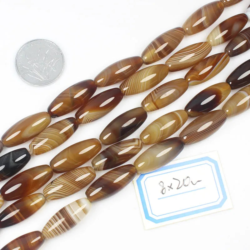 Multi-Size Natural Botswana Onyx Agate Stone Oval beads 15", For DIY Necklace Bracelat Jewelry Making !