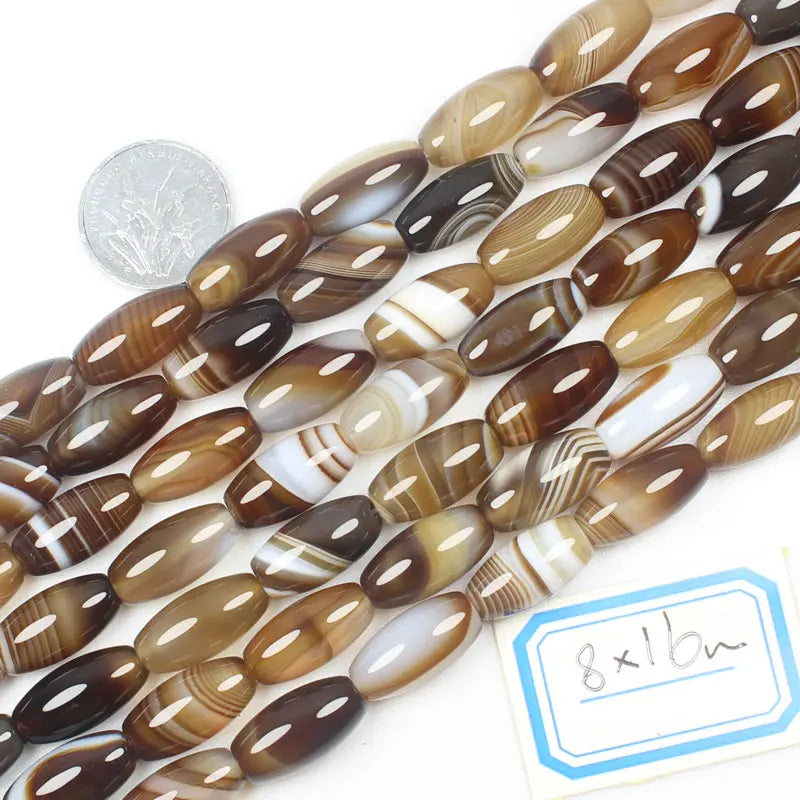 Multi-Size Natural Botswana Onyx Agate Stone Oval beads 15", For DIY Necklace Bracelat Jewelry Making !