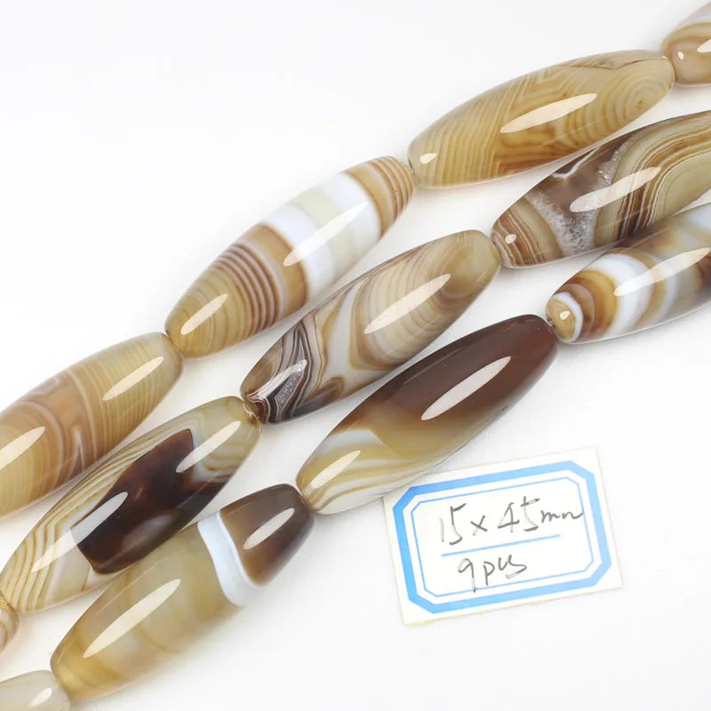 Multi-Size Natural Botswana Onyx Agate Stone Oval beads 15", For DIY Necklace Bracelat Jewelry Making !