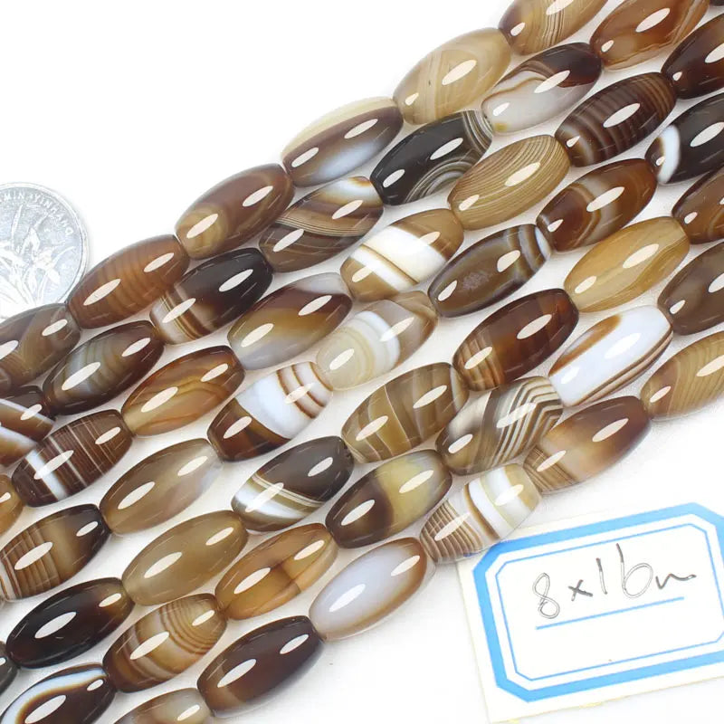Multi-Size Natural Botswana Onyx Agate Stone Oval beads 15", For DIY Necklace Bracelat Jewelry Making !