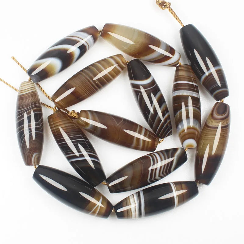 Multi-Size Natural Botswana Onyx Agate Stone Oval beads 15", For DIY Necklace Bracelat Jewelry Making !