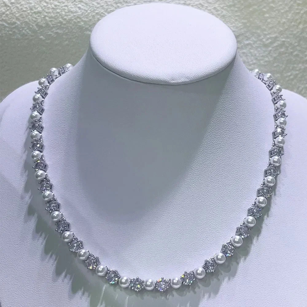 Charms Pearl Necklace Original 2025 New Fine Jewelry Set Love Pearl Earring Bracelet for Women Party Jewelry Accessories Gift