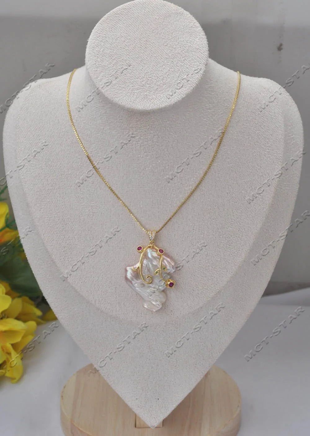 Z13592 Big 33mm Baroque Pink Lavender Keshi Pearl Pendant Custom Jewelry