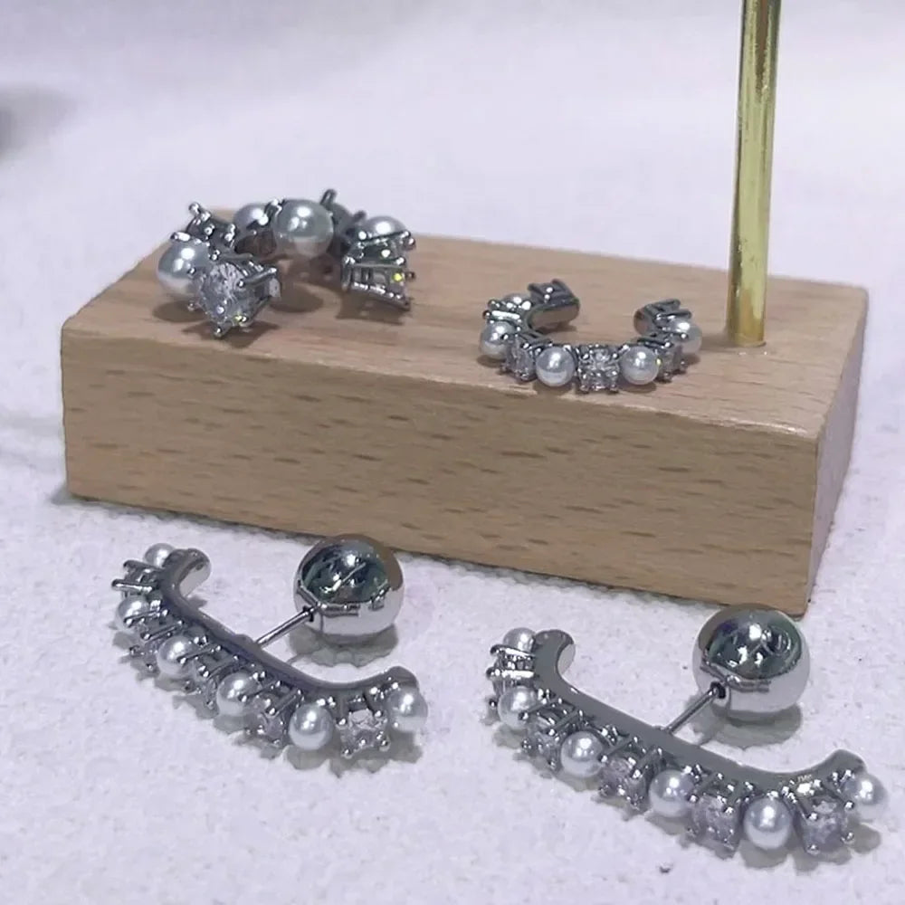 Charms Pearl Necklace Original 2025 New Fine Jewelry Set Love Pearl Earring Bracelet for Women Party Jewelry Accessories Gift