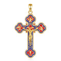 Eudora 925 Sterling Silver Jesus Crucifix Cross Necklace 18K Gold Angel Prayer Amulet Christian Pendant Exquisite Enamel Jewelry